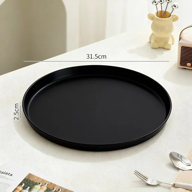 Serving Tray Round Plastic Easy-Clean
