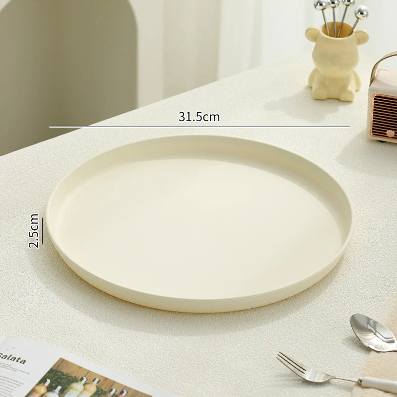 Serving Tray Round Plastic Easy-Clean