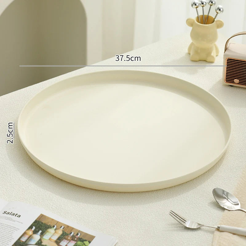 Serving Tray Round Plastic Easy-Clean