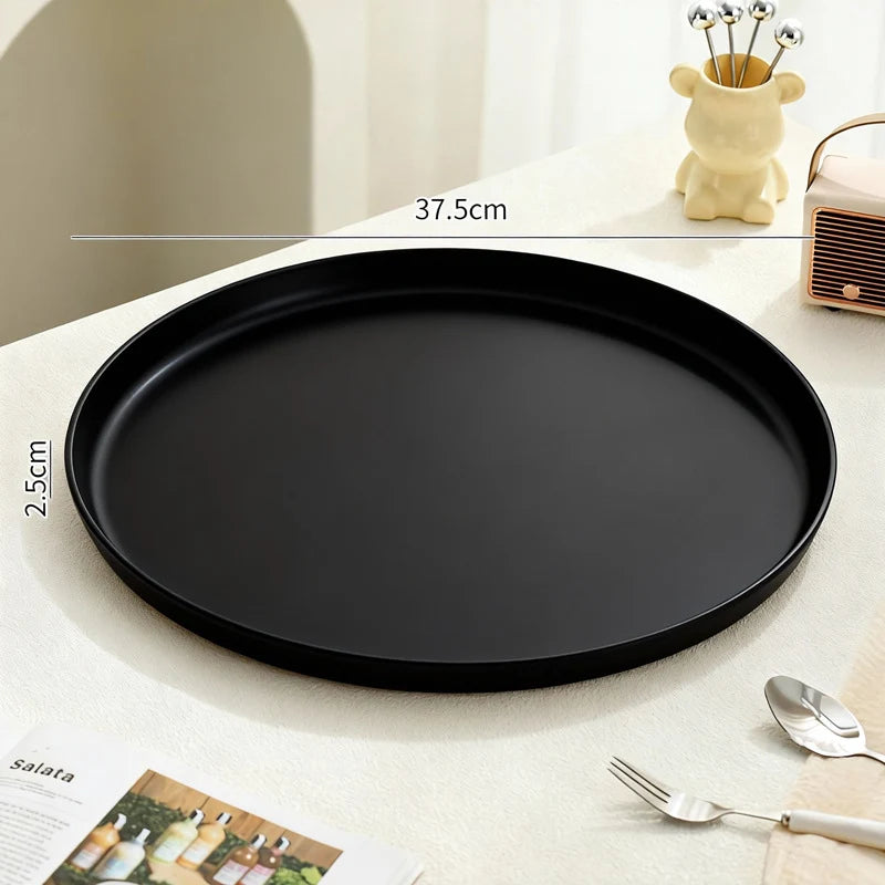 Serving Tray Round Plastic Easy-Clean