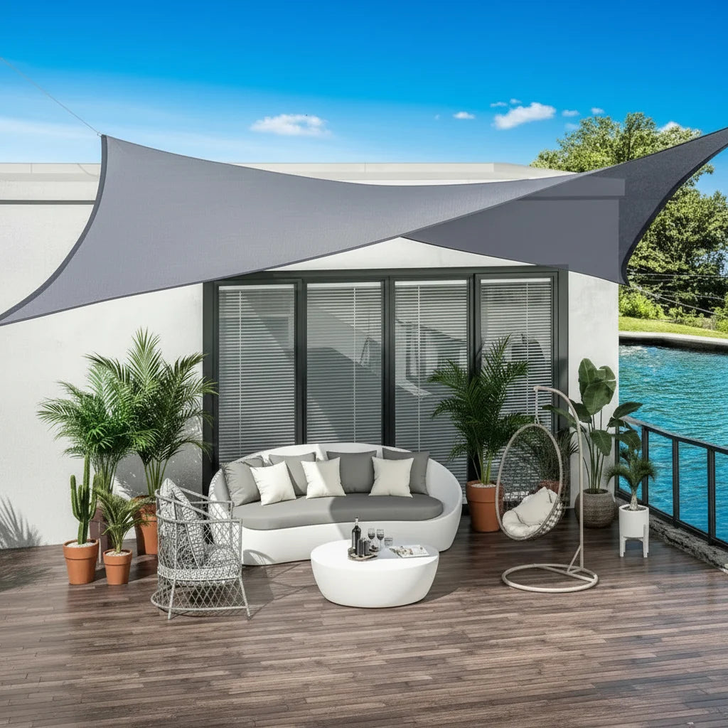 Shade Sail Waterproof Polyester 98% Shade Rate