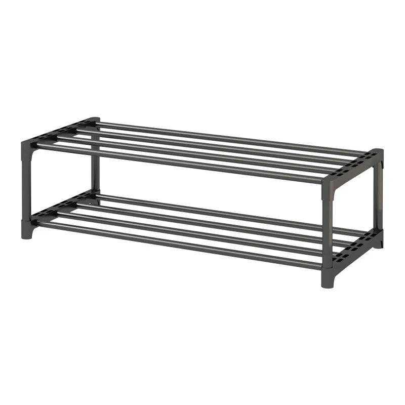 Shoe Rack Vertical Space-Saving Adjustable Shelves Non-Slip Rails