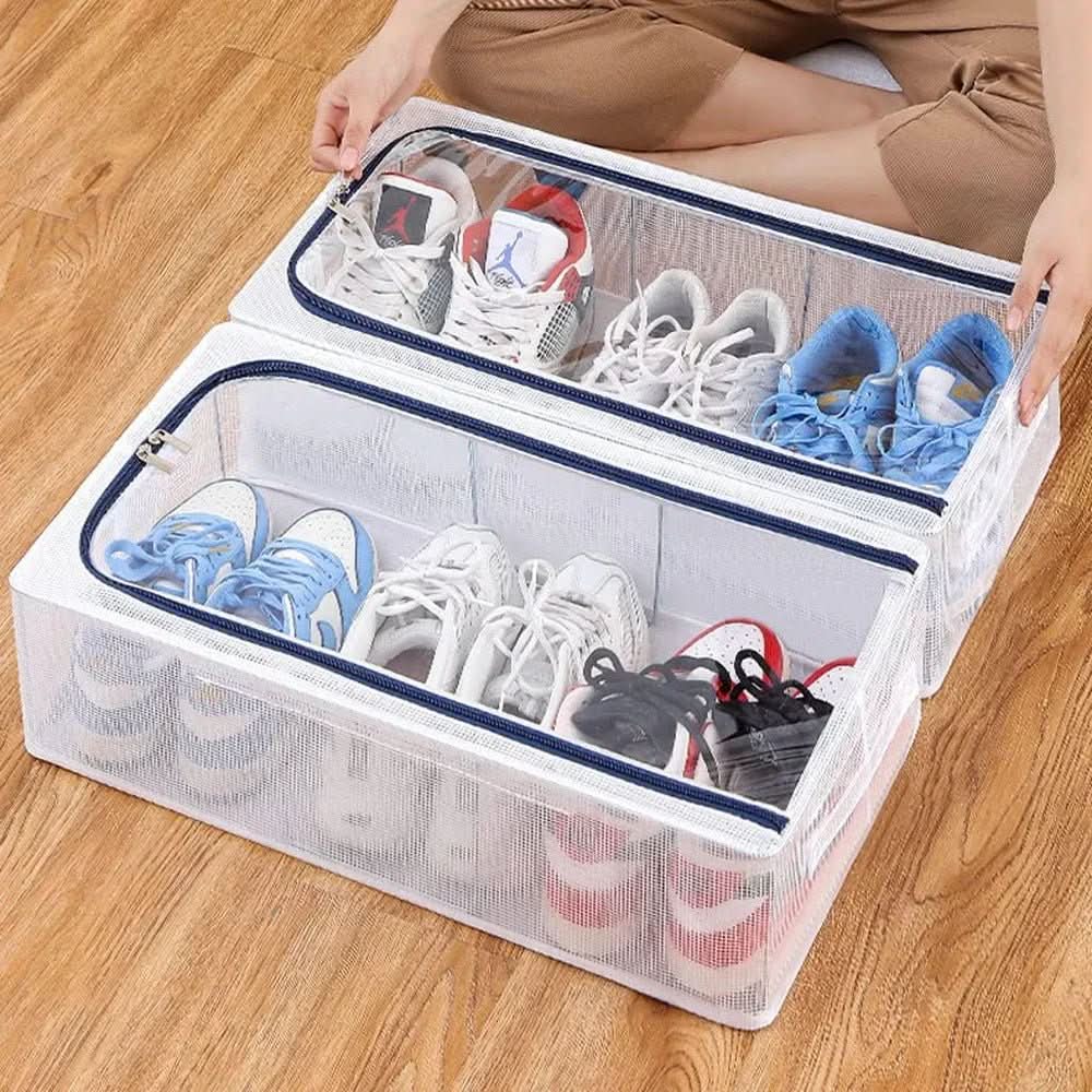 Shoe Storage Box Stackable Clear Ventilated