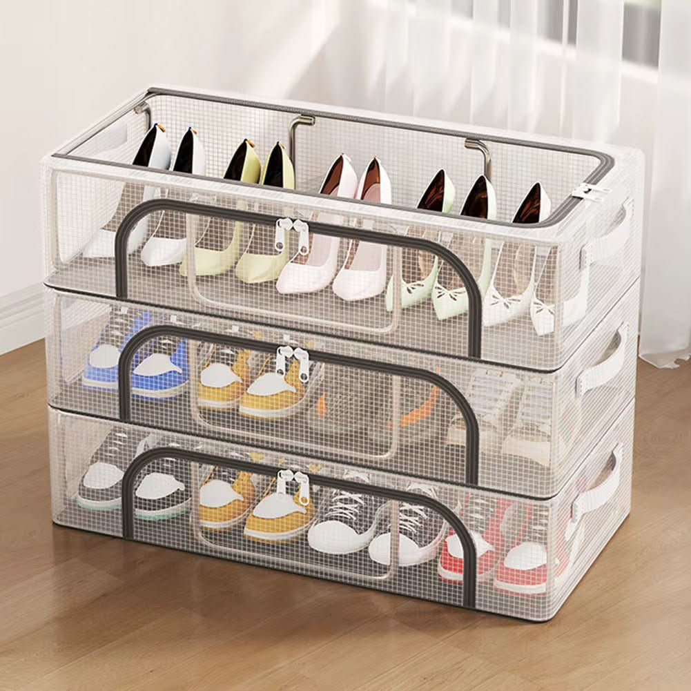 Shoe Storage Box Stackable Clear Ventilated