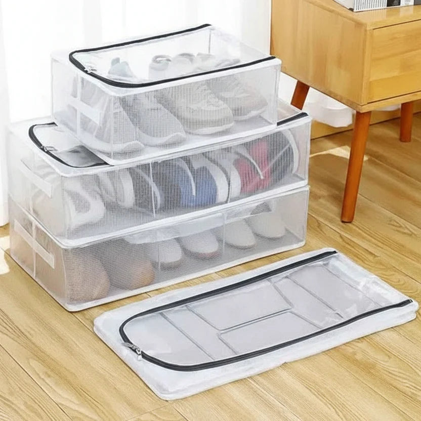 Shoe Storage Box Stackable Clear Ventilated