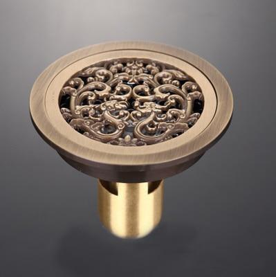 Shower Drain Round Brass Antique Brass Finish 4 Inch