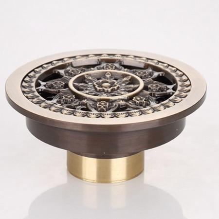 Shower Drain Round Brass Antique Brass Finish 4 Inch