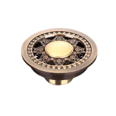 Shower Drain Round Brass Antique Brass Finish 4 Inch