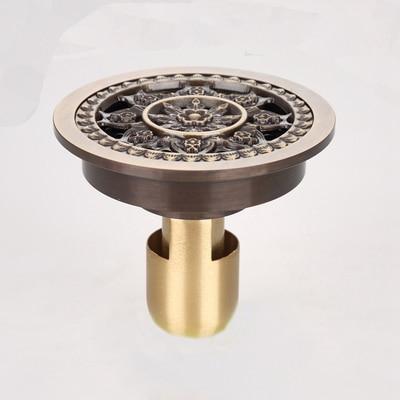 Shower Drain Round Brass Antique Brass Finish 4 Inch