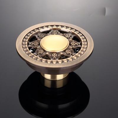 Shower Drain Round Brass Antique Brass Finish 4 Inch