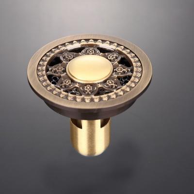 Shower Drain Round Brass Antique Brass Finish 4 Inch