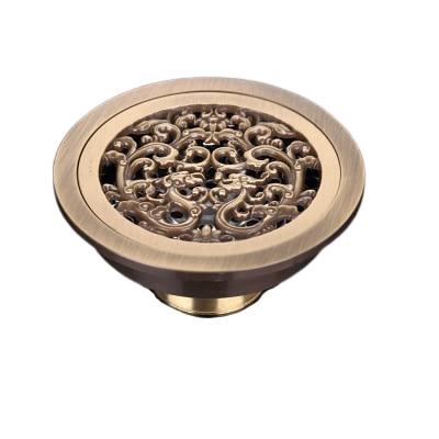 Shower Drain Round Brass Antique Brass Finish 4 Inch