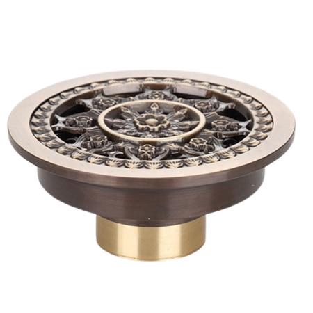 Shower Drain Round Brass Antique Brass Finish 4 Inch