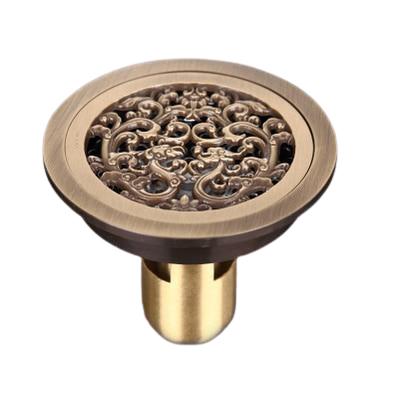 Shower Drain Round Brass Antique Brass Finish 4 Inch