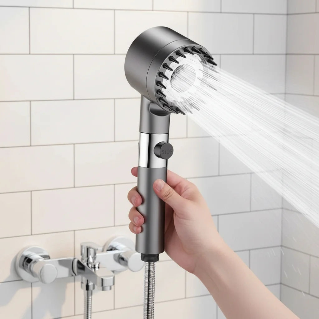 Shower Head High-Pressure Replaceable Filter Massage Function