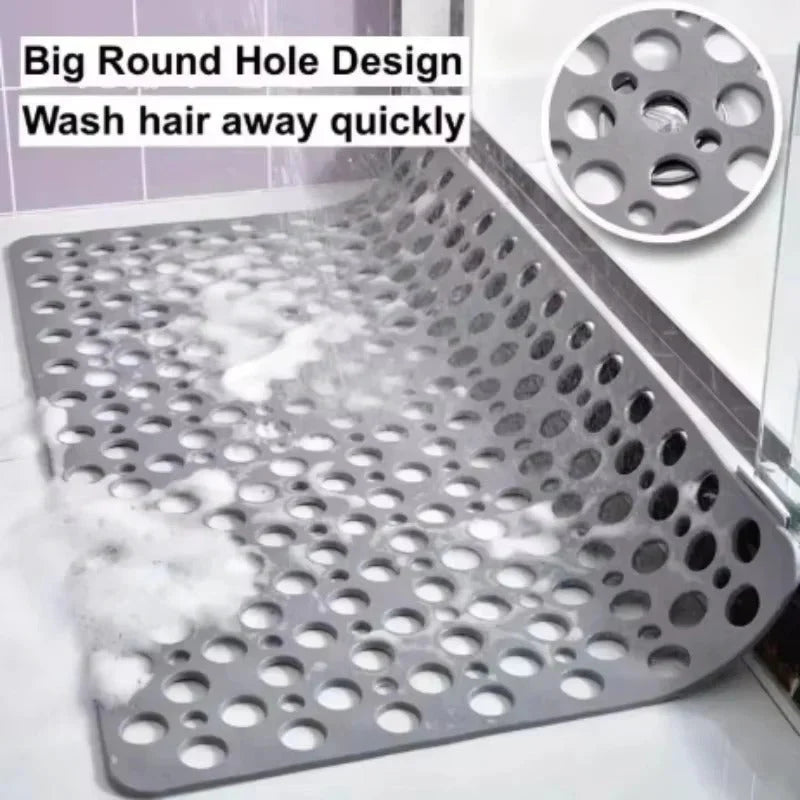 Shower Mat Square Non-Slip Suction Cup Base & Drainage Holes