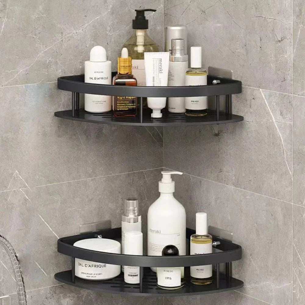 Shower Shelf Aluminum Adhesive Mount Open Drainage Design