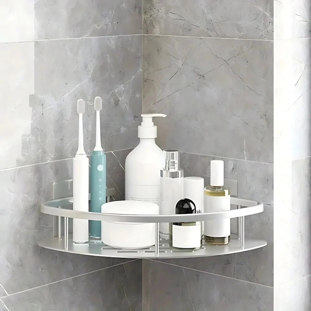 Shower Shelf Aluminum Adhesive Mount Open Drainage Design