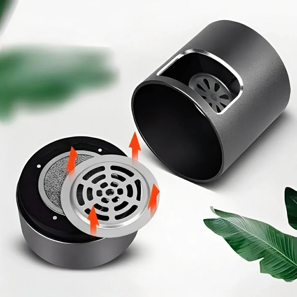 Smokeless Ashtray Magnetic Filter Adjustable Fan Built-In Lighter