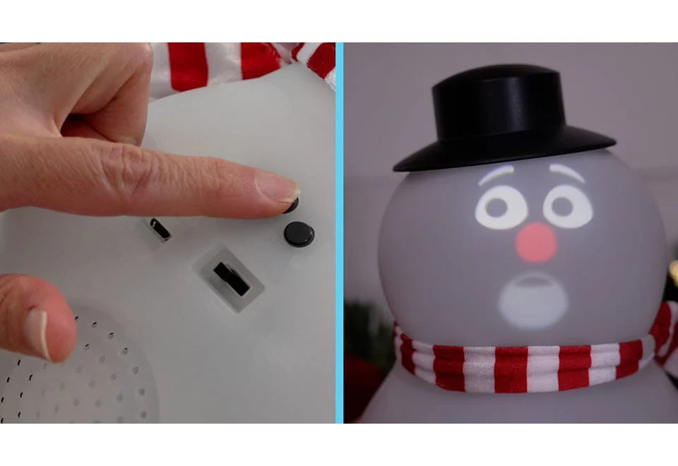 Snowman Decoration Animated LED Projector & Speaker