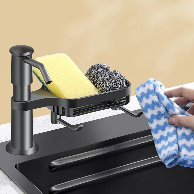Soap Dispenser Sink-Mounted With Extension Tube & Removable Shelf