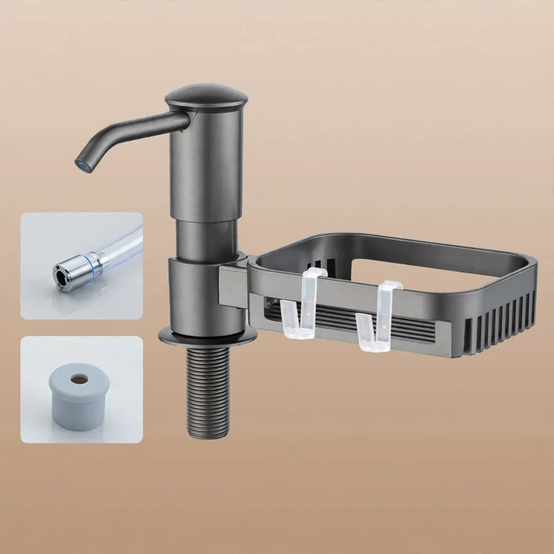 Soap Dispenser Sink-Mounted With Extension Tube & Removable Shelf