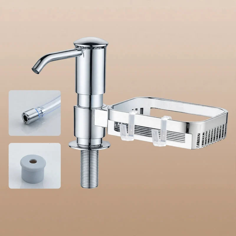Soap Dispenser Sink-Mounted With Extension Tube & Removable Shelf