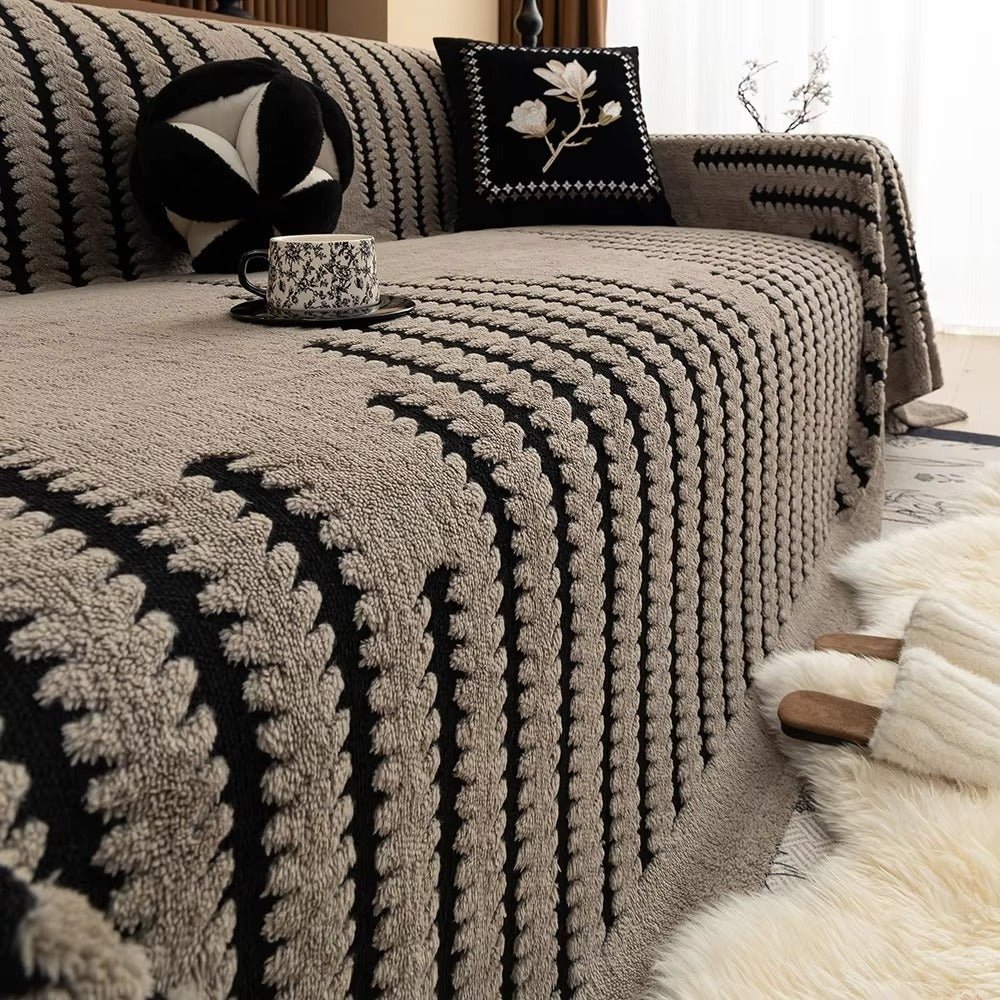 Sofa Blanket Plush Tufted Machine-Washable Cover
