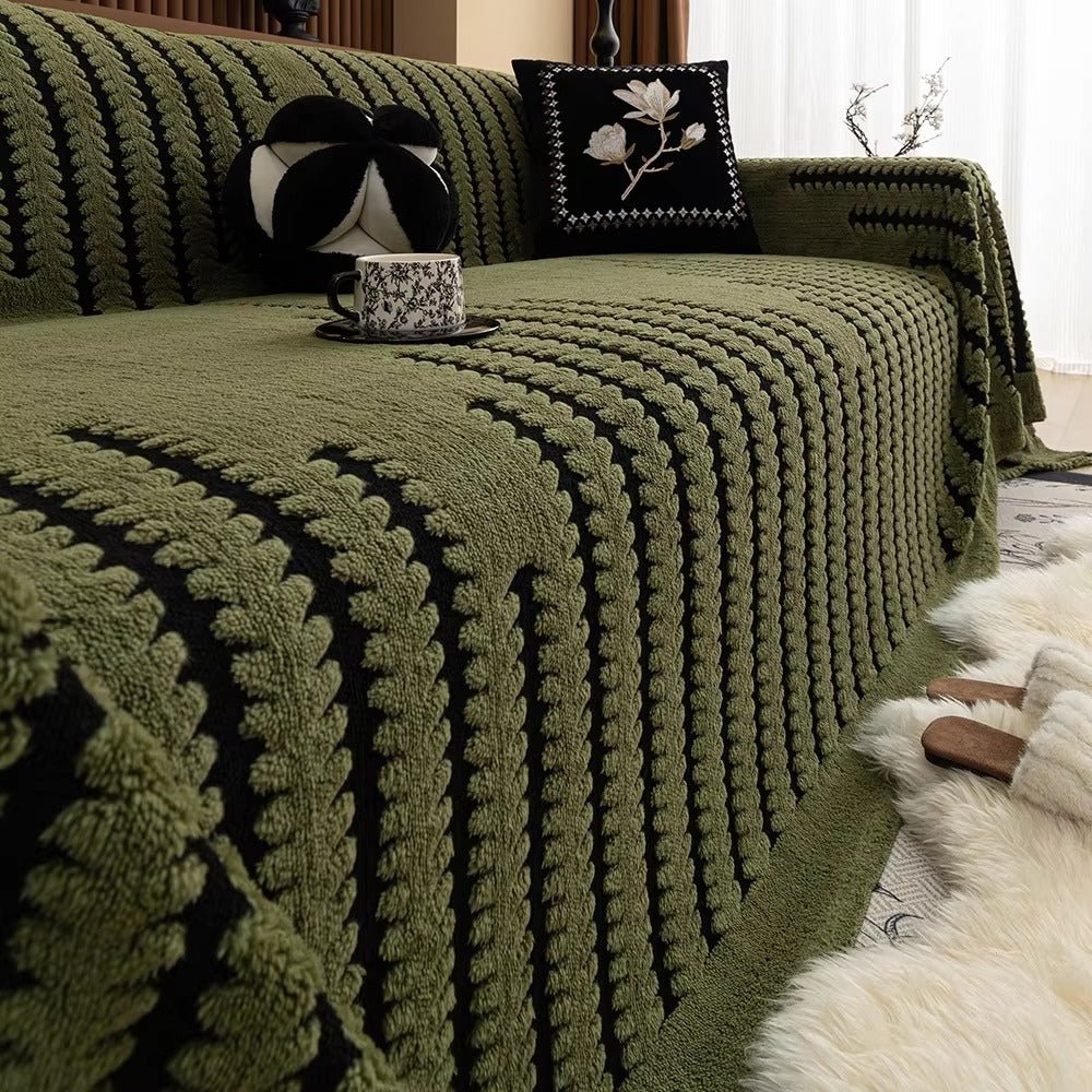 Sofa Blanket Plush Tufted Machine-Washable Cover