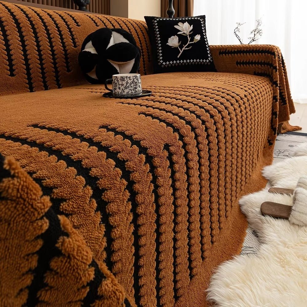 Sofa Blanket Plush Tufted Machine-Washable Cover