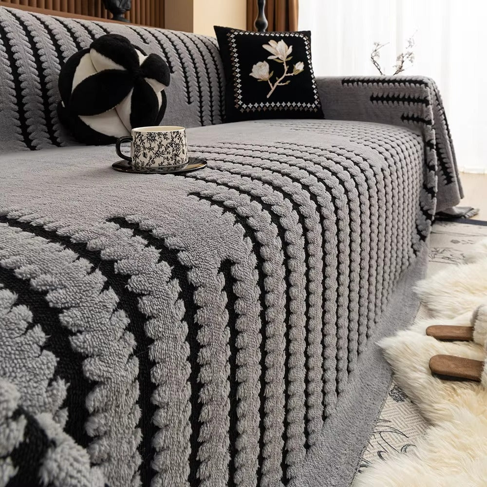 Sofa Blanket Plush Tufted Machine-Washable Cover