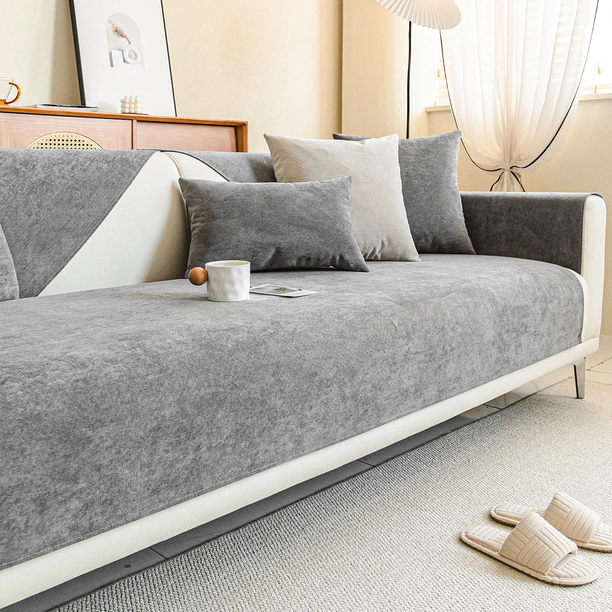 Sofa Cover Chenille Scratch-Resistant Non-Slip Machine-Washable