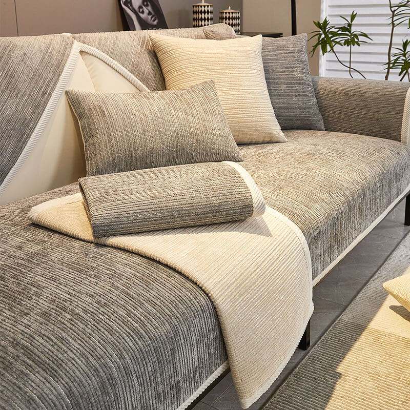 Sofa Cover Chenille Scratch-Resistant Non-Slip Machine-Washable