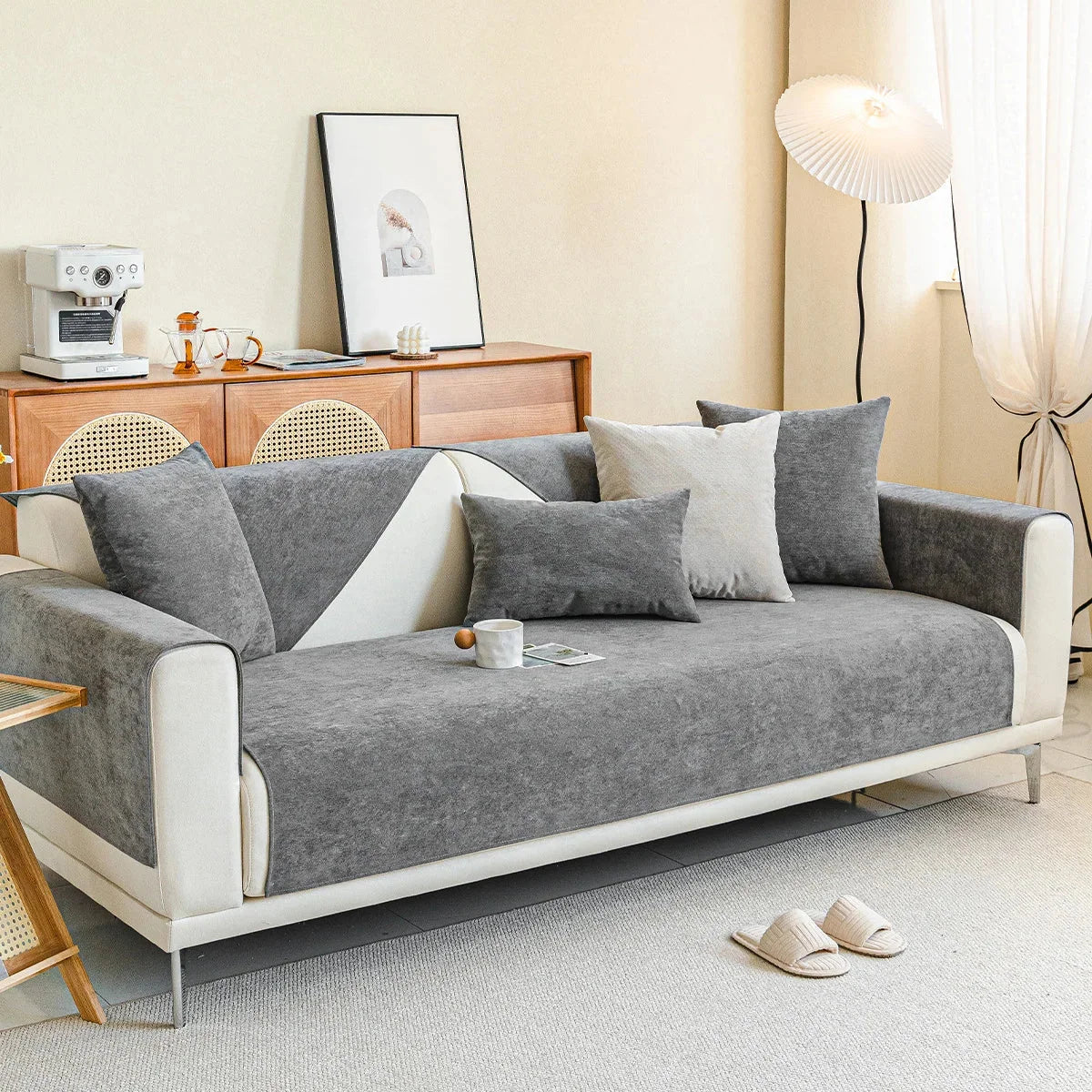 Sofa Cover Chenille Scratch-Resistant Non-Slip Machine-Washable