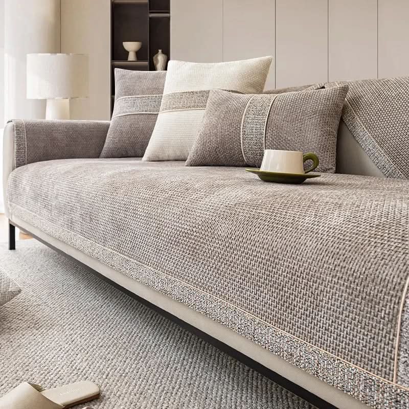 Sofa Cover Non-Slip Machine Washable Linen-Textured Knit