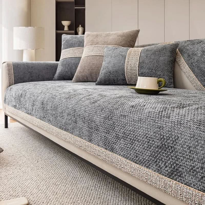 Sofa Cover Non-Slip Machine Washable Linen-Textured Knit