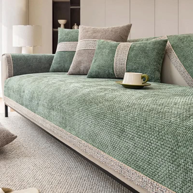Sofa Cover Non-Slip Machine Washable Linen-Textured Knit