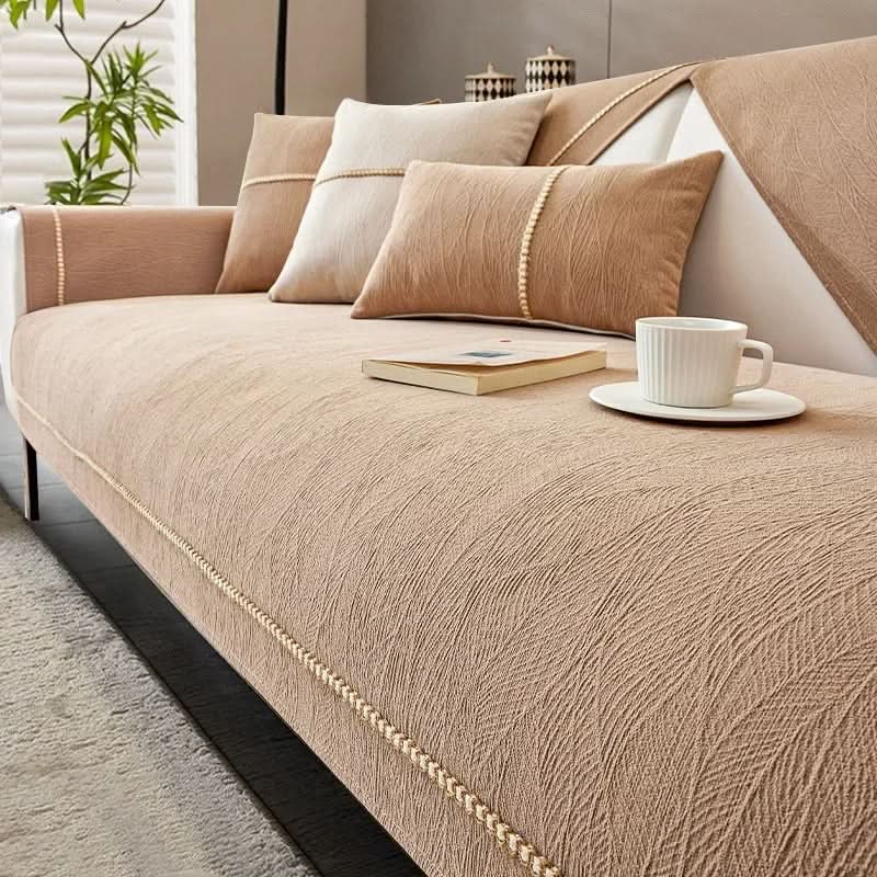 Sofa Cover Non-Slip Machine Washable Linen-Textured Knit