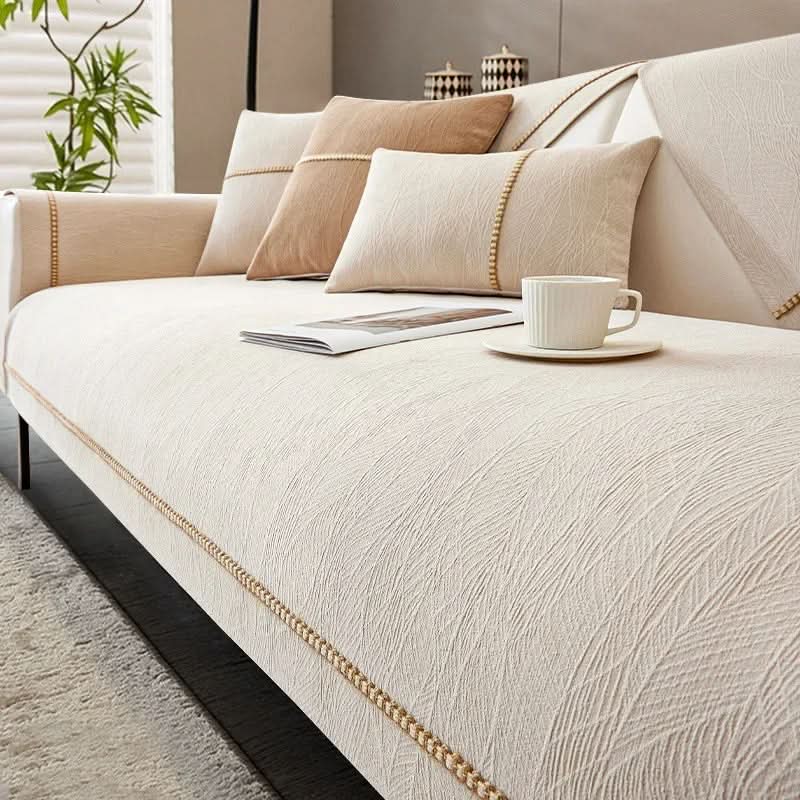 Sofa Cover Non-Slip Machine Washable Linen-Textured Knit