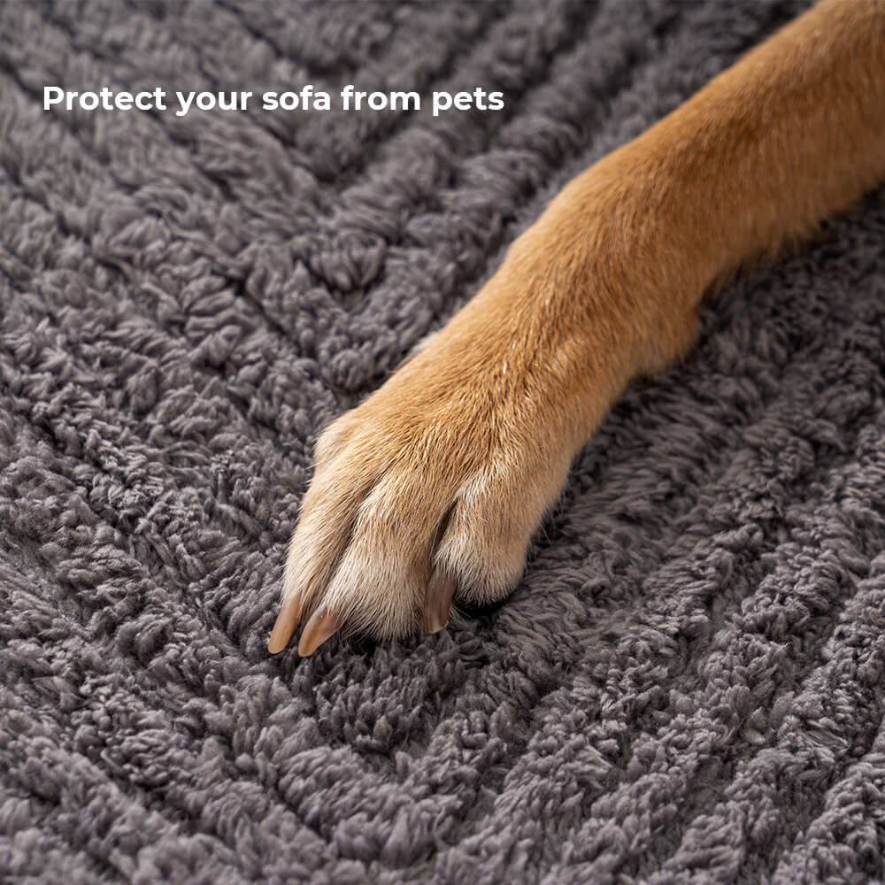 Sofa Cover Plush Velvet Non-Slip Machine-Washable Herringbone Texture