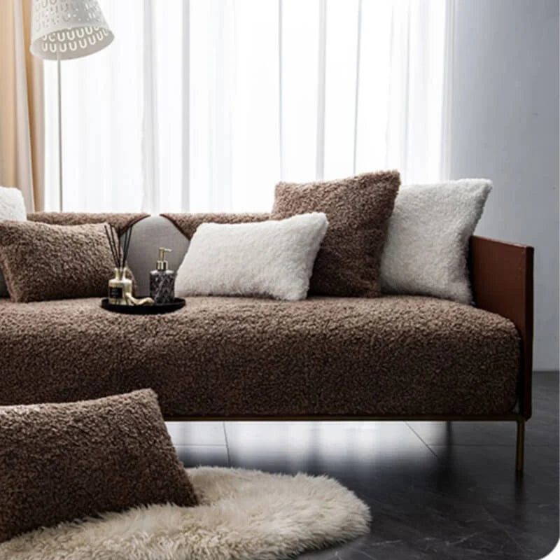 Sofa Cover Teddy Fleece Non-Slip Machine Washable