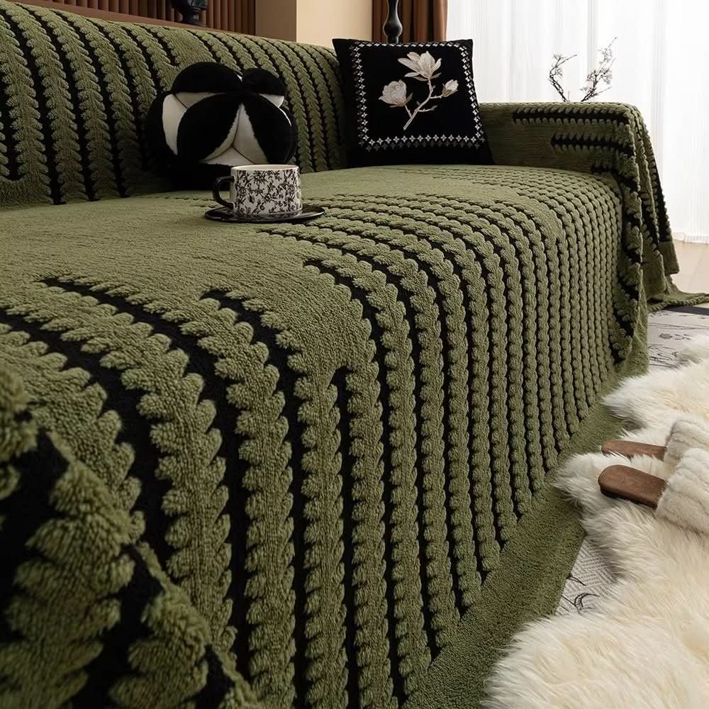 Sofa Throw Cover Plush Quilted Non-Slip Backing