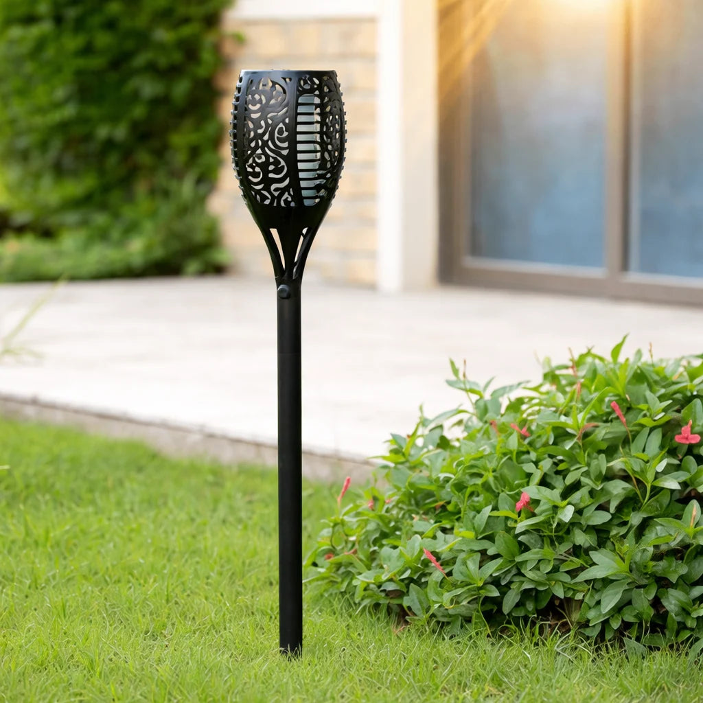Solar Garden Torch Light Flickering Flame Effect IP67 Weather-Resistant
