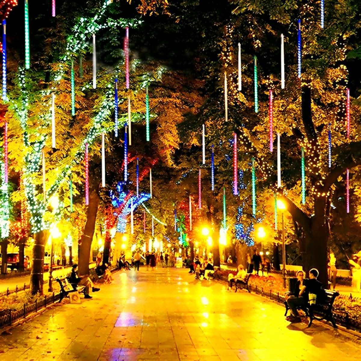 Solar Meteor Lights 360° Flowing Effect IP65 Rated