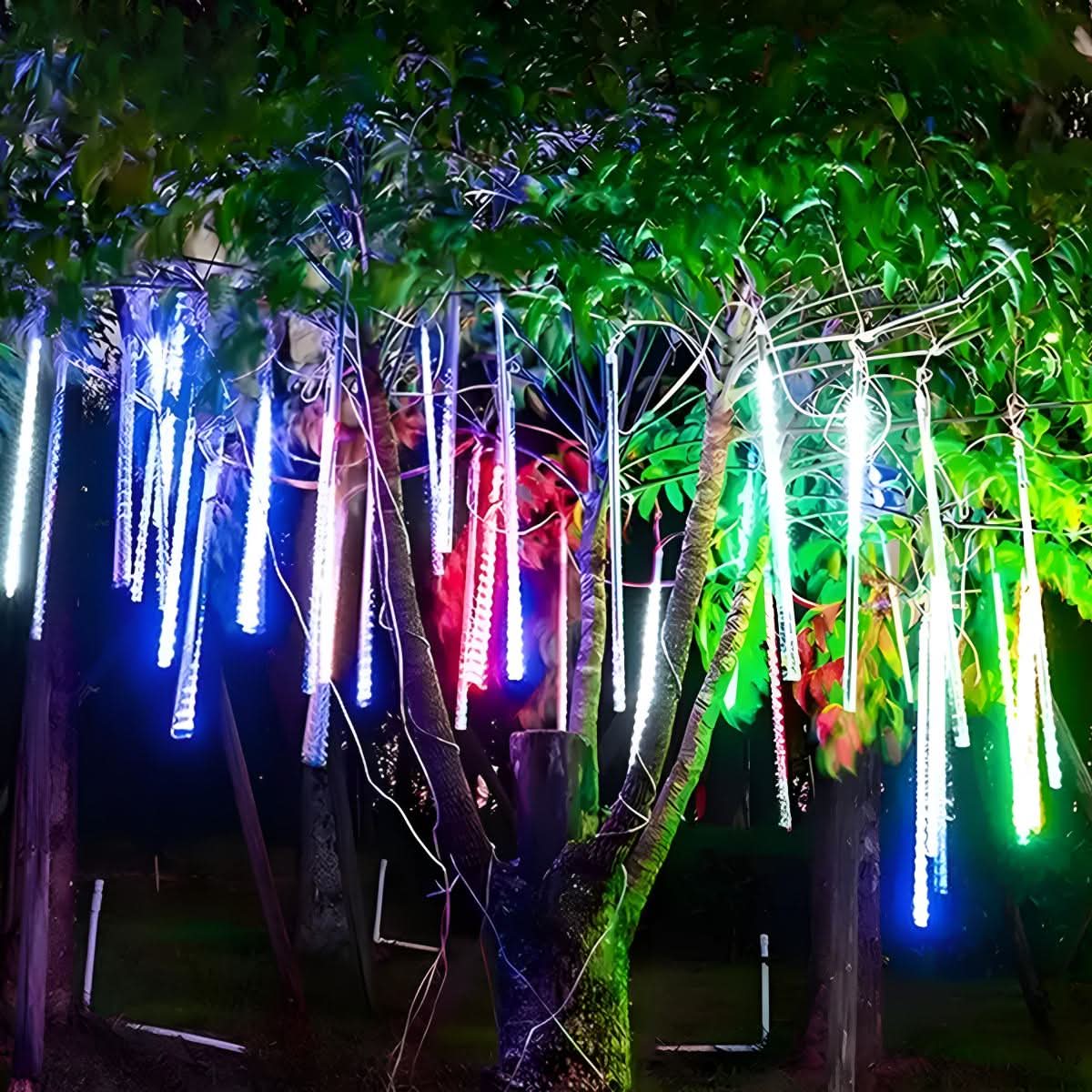 Solar Meteor Lights 360° Flowing Effect IP65 Rated