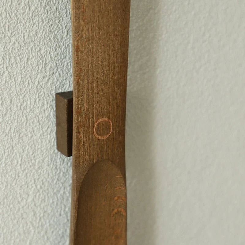 Solid Wood Shoe Horn with Long Handle and Magnetic Wall Mount