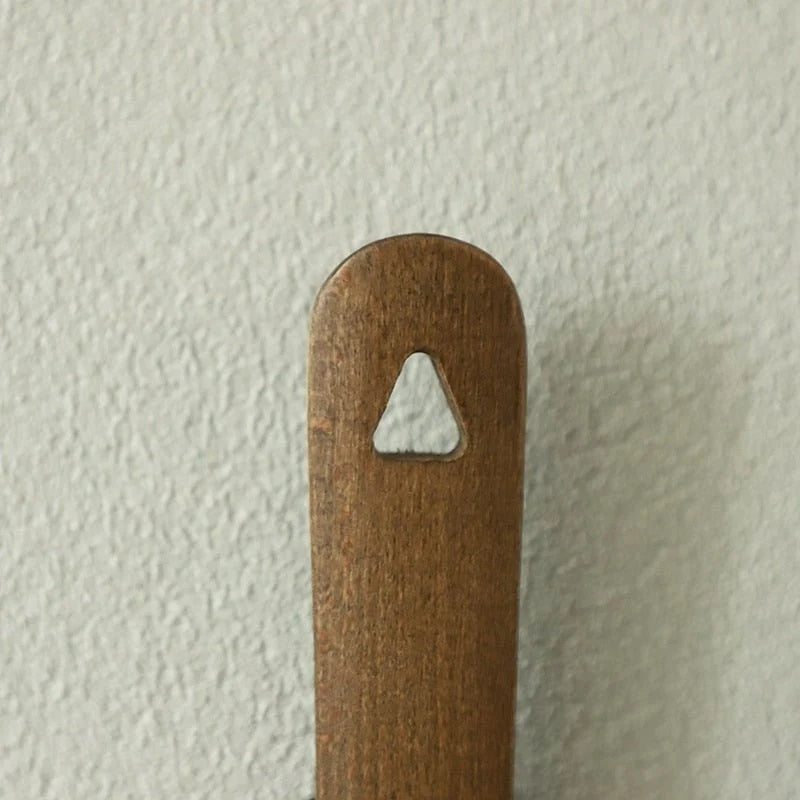 Solid Wood Shoe Horn with Long Handle and Magnetic Wall Mount