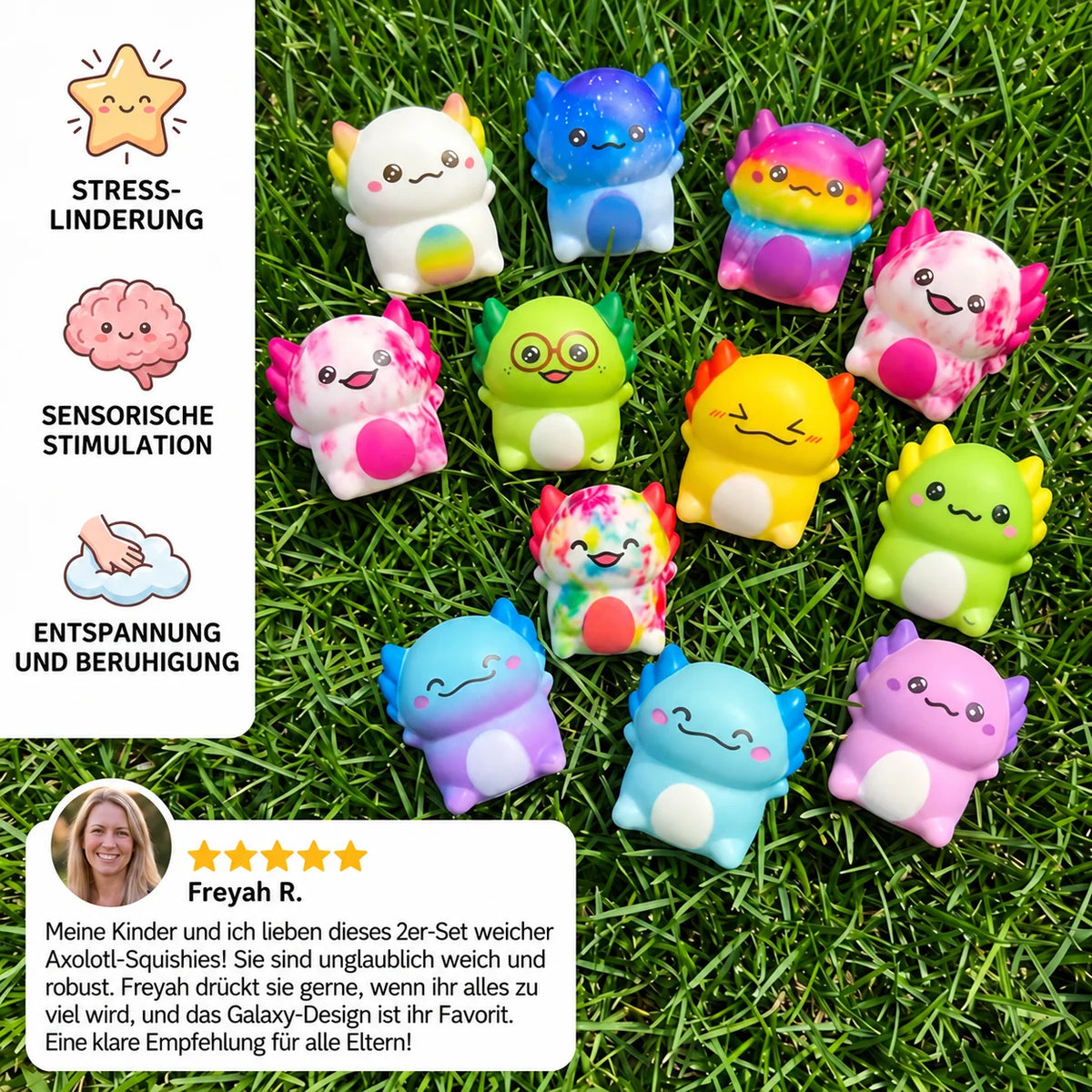 Squishy Toys Axolotl Soft Set of 12