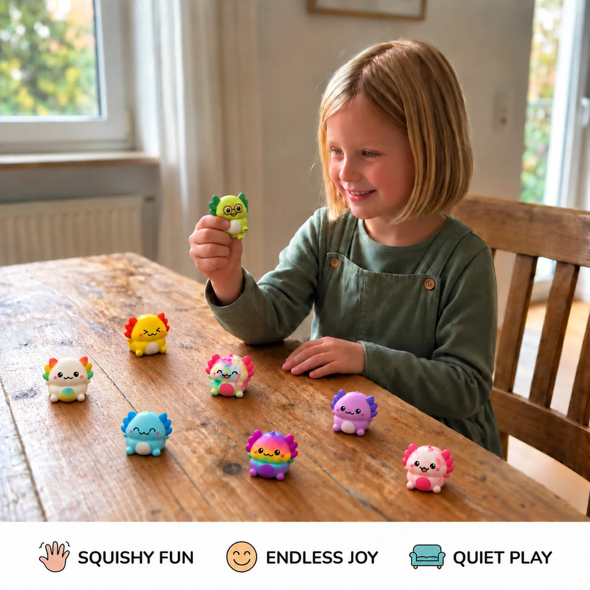 Squishy Toys Axolotl Soft Set of 12
