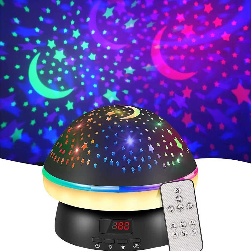 Star Projector 16-Color Rotating With Timer & Remote Control